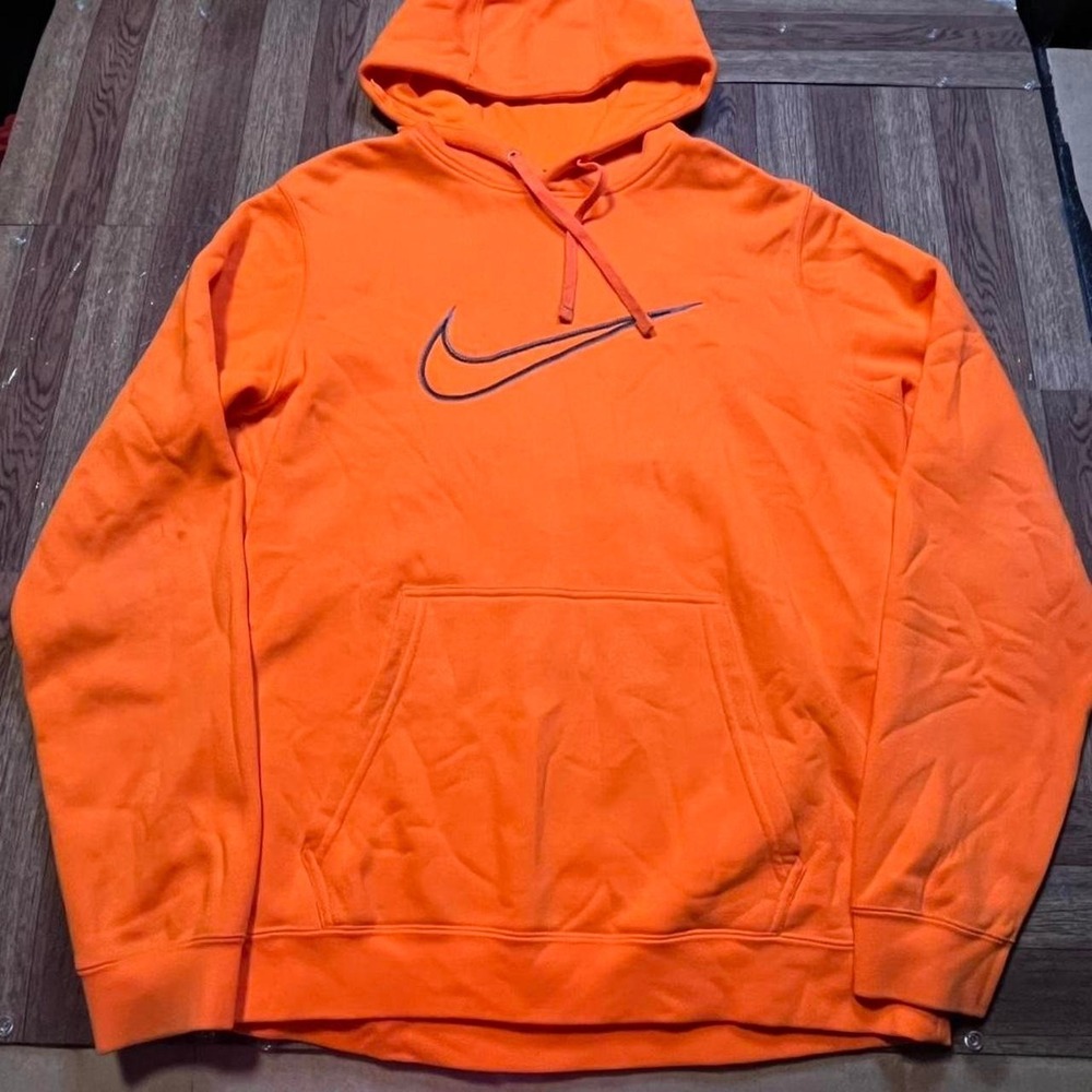 Nike Orange Therma-Fit Tech Retro Sportswear Hoodie Medium